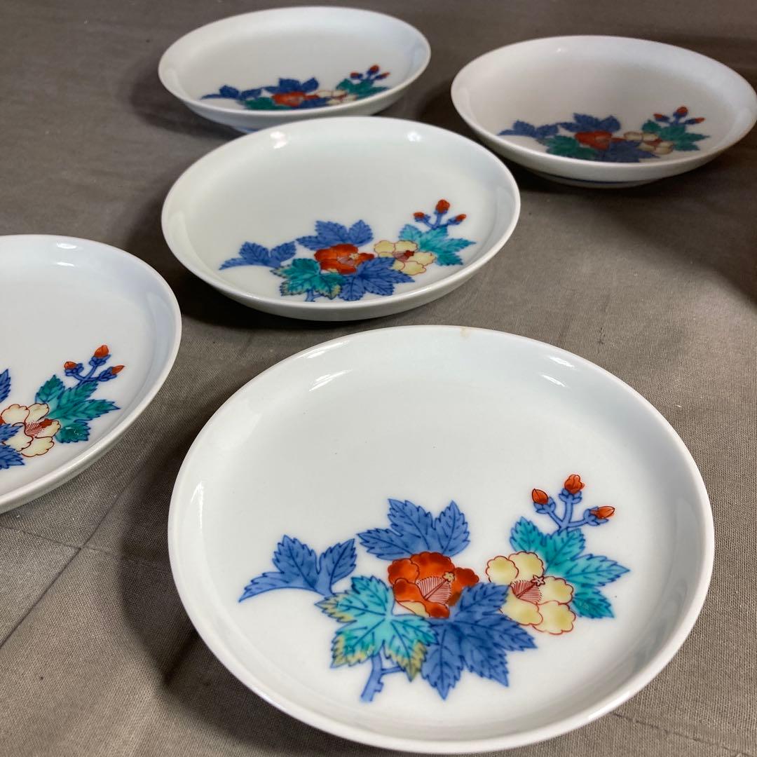 【今右衛門】色鍋島の伝統　人間国宝　十三代今泉今右衛門作　錦花絵　小皿揃