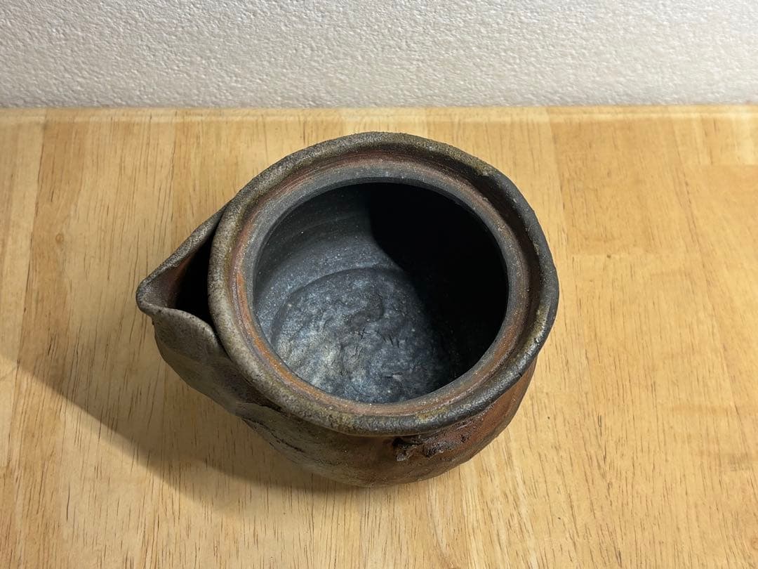 114. 備前焼 宝瓶 登り窯 梅 手びねり 急須