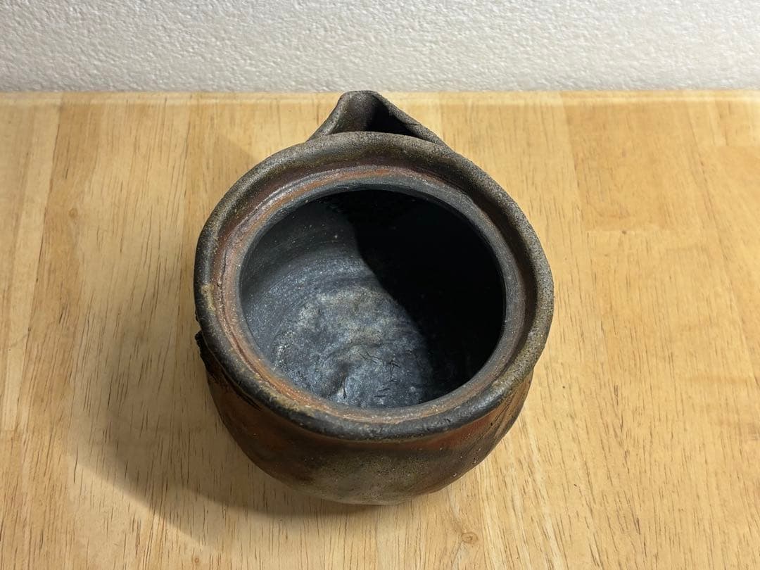 114. 備前焼 宝瓶 登り窯 梅 手びねり 急須