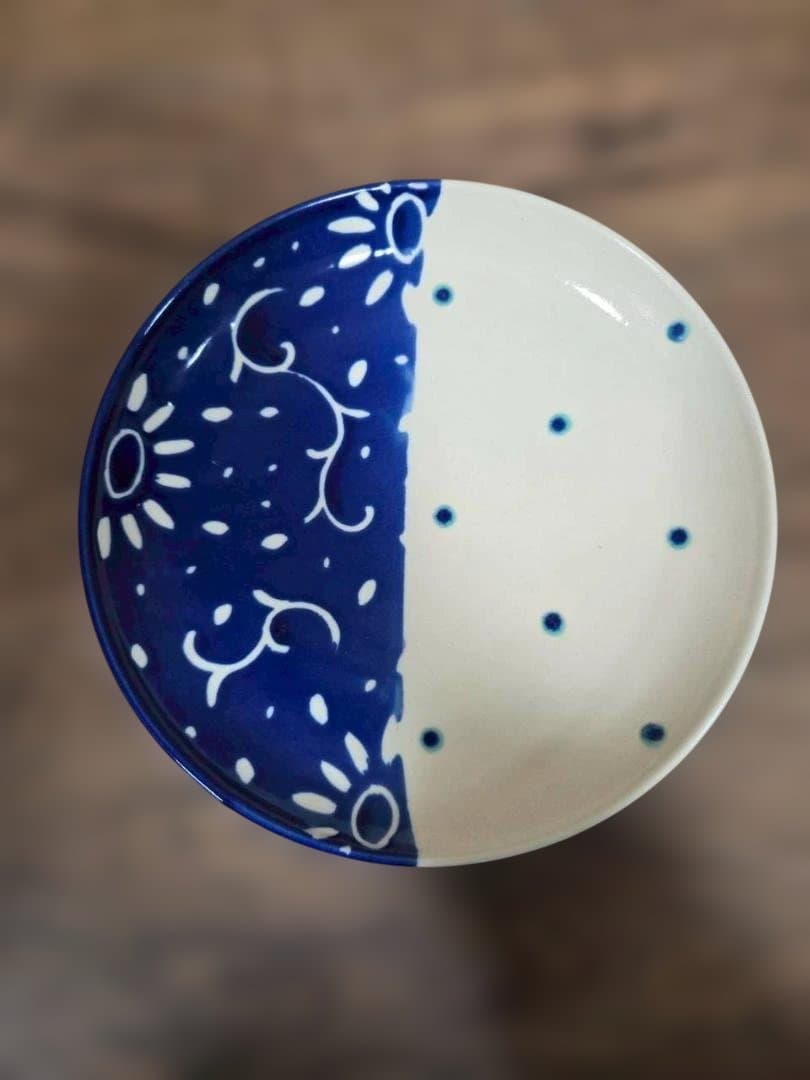 高江洲陶磁器　唐草/青　7寸皿、4寸皿　唐草/青（各4枚）