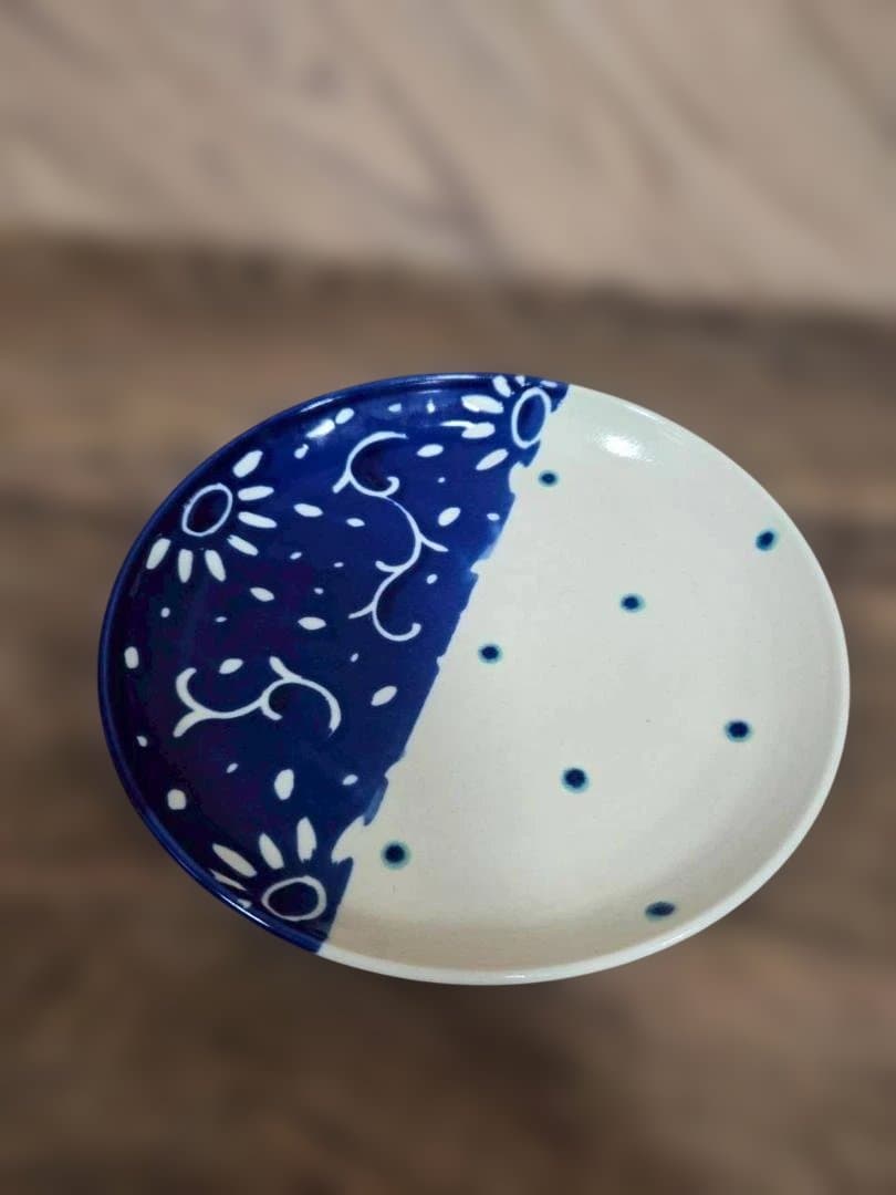 高江洲陶磁器　唐草/青　7寸皿、4寸皿　唐草/青（各4枚）