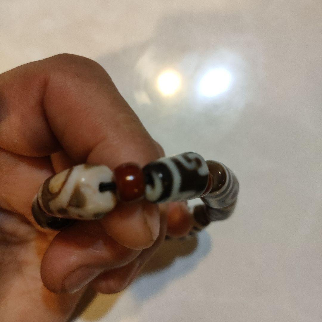 チベット天珠　古断珠　 古瑪瑙 腕珠