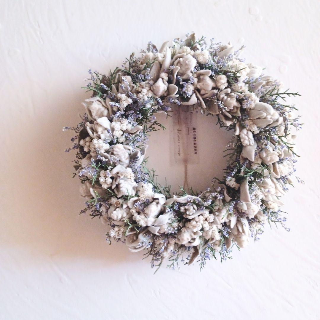 【魔女の棲む森 ～雪の日の花畑～】ドライフラワー リース クリスマスリース