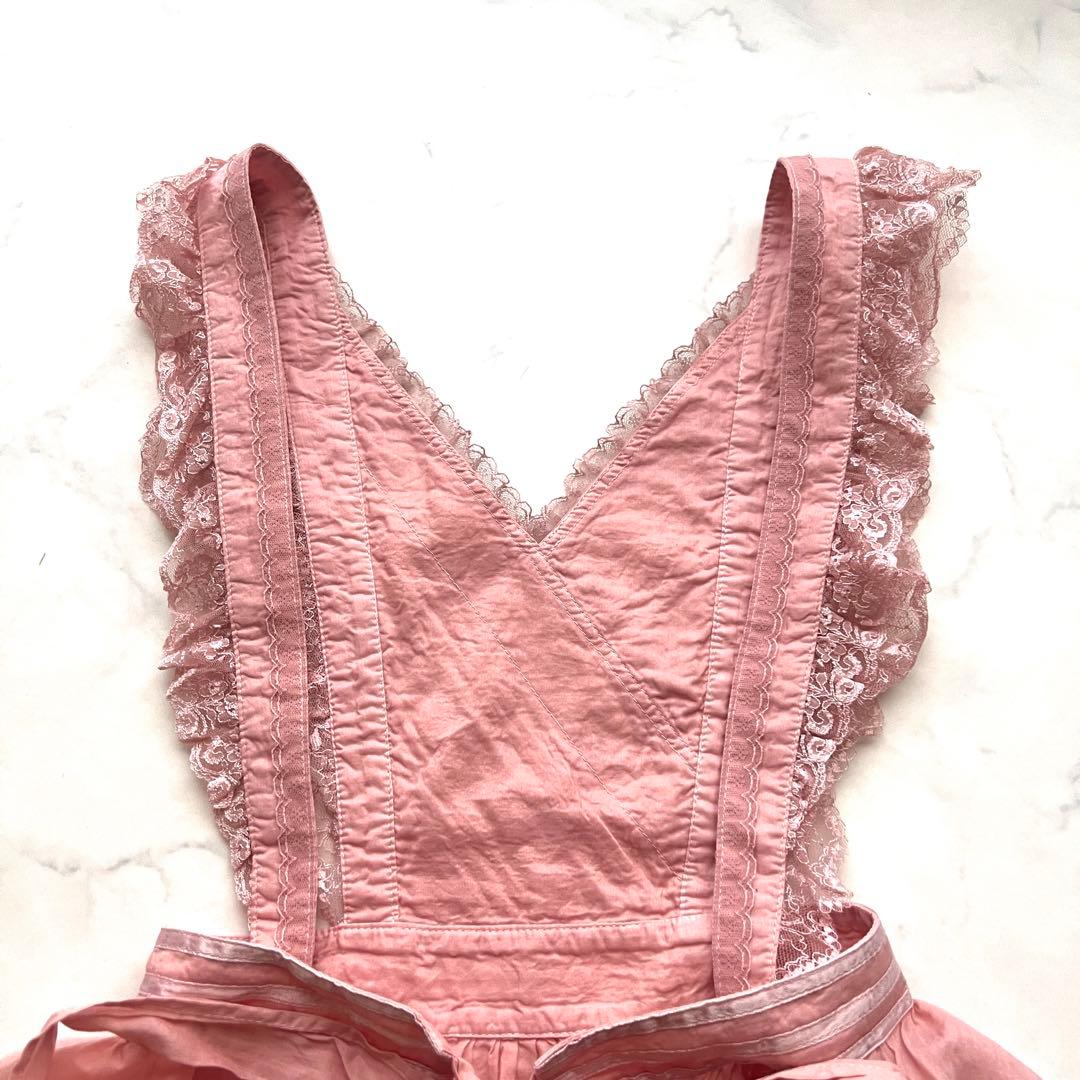 未使用✳︎希少 non non dorl フリルエプロン ピンク レース