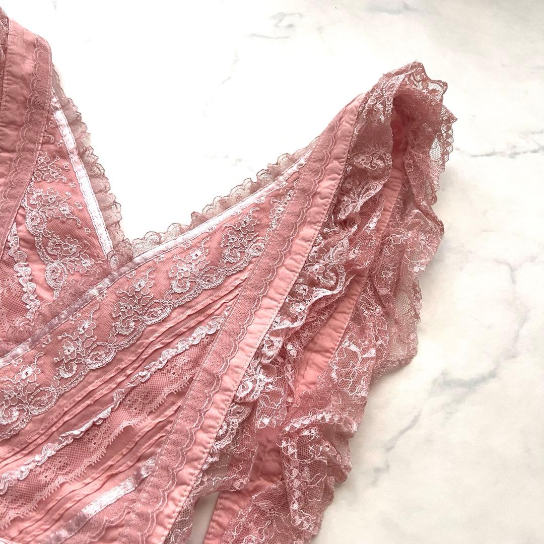未使用✳︎希少 non non dorl フリルエプロン ピンク レース