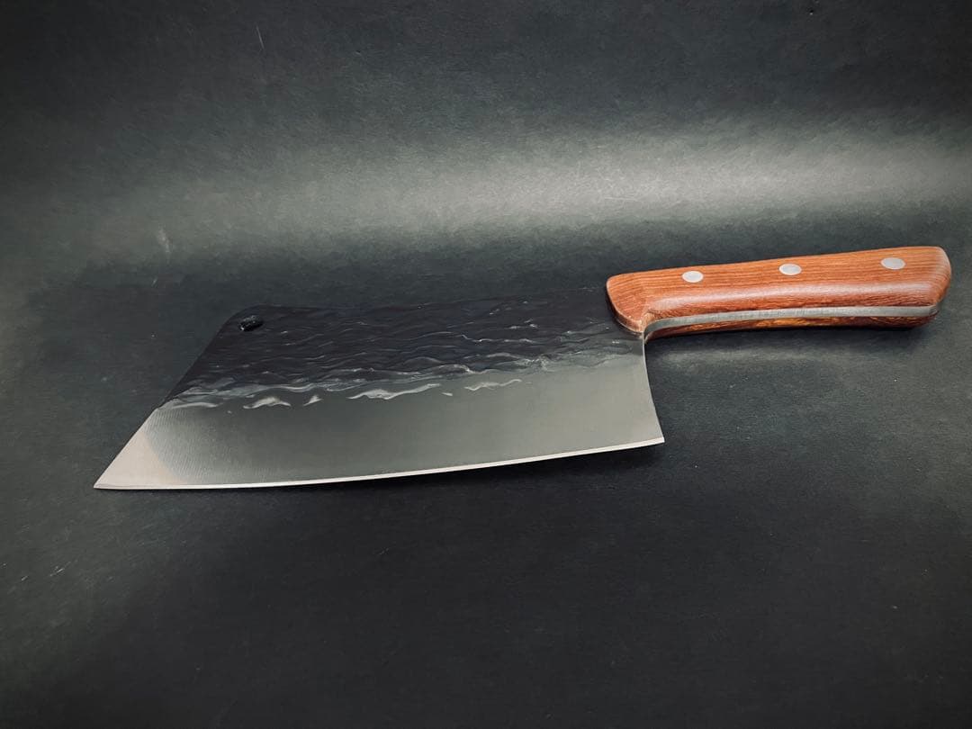 包丁　#076 中華包丁　槌目模様　960g　全長:34cm　刃渡:21.5c