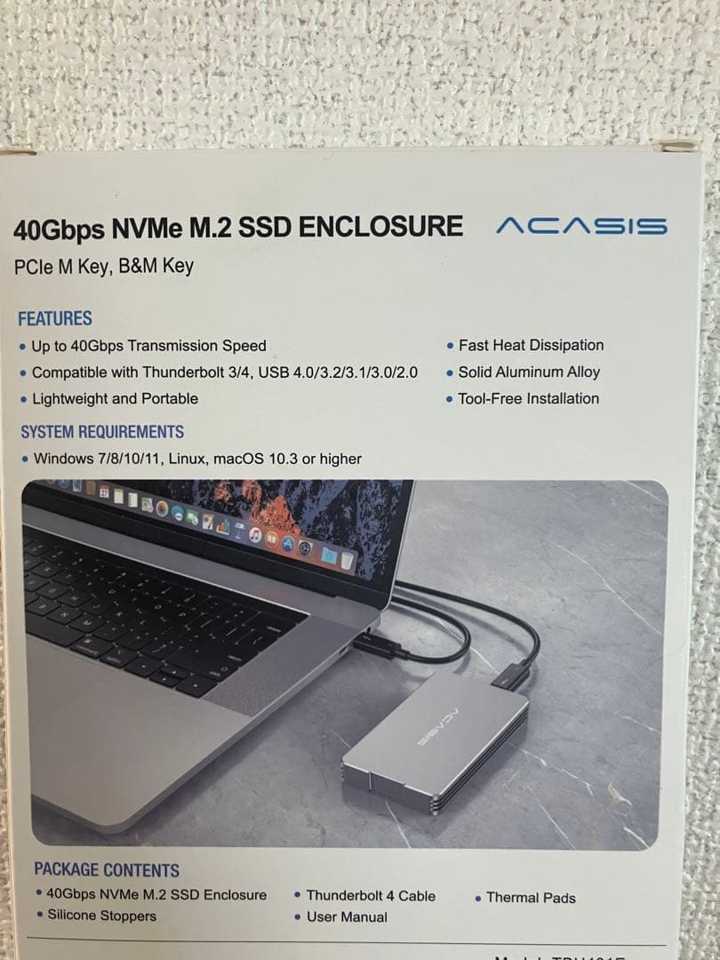 ACASIS NVMe M.2 SSDエンクロージャー TBU401E