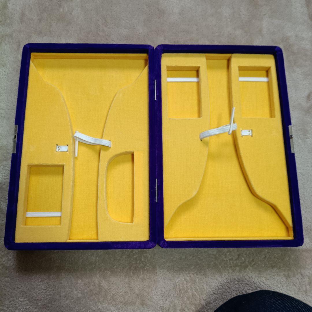 【新品】紫　三味線　バチケース　ビロード　地唄2丁入れ　撥入れ