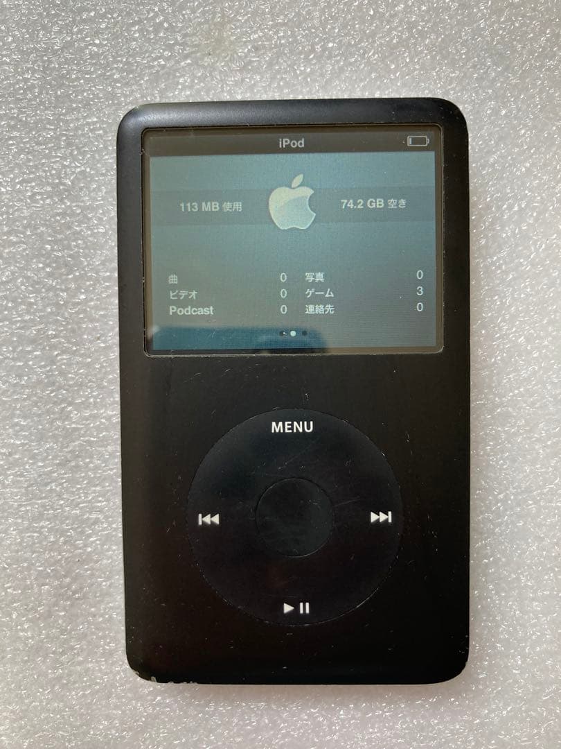 iPod classic 80GB 真っ黒モデル　動作確認済み　オプション有り