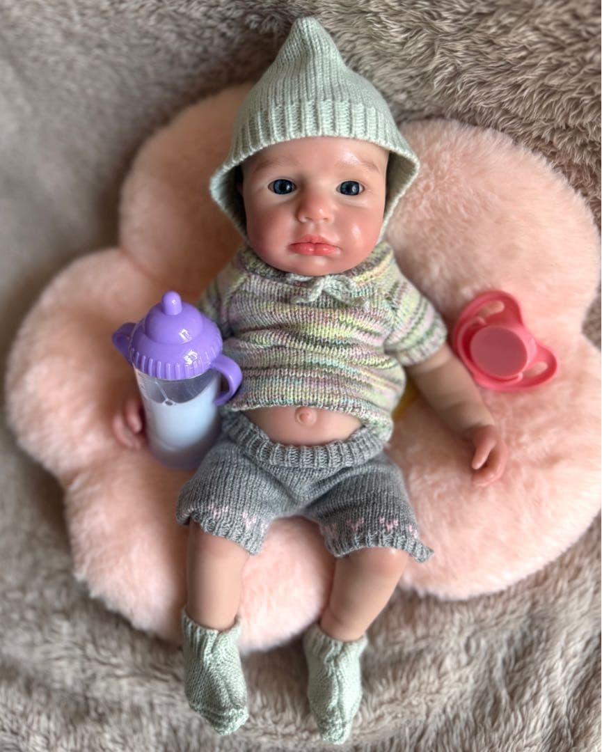 ★新品★リボーンドールフルシリコン ゆるかわ女の子 33cm