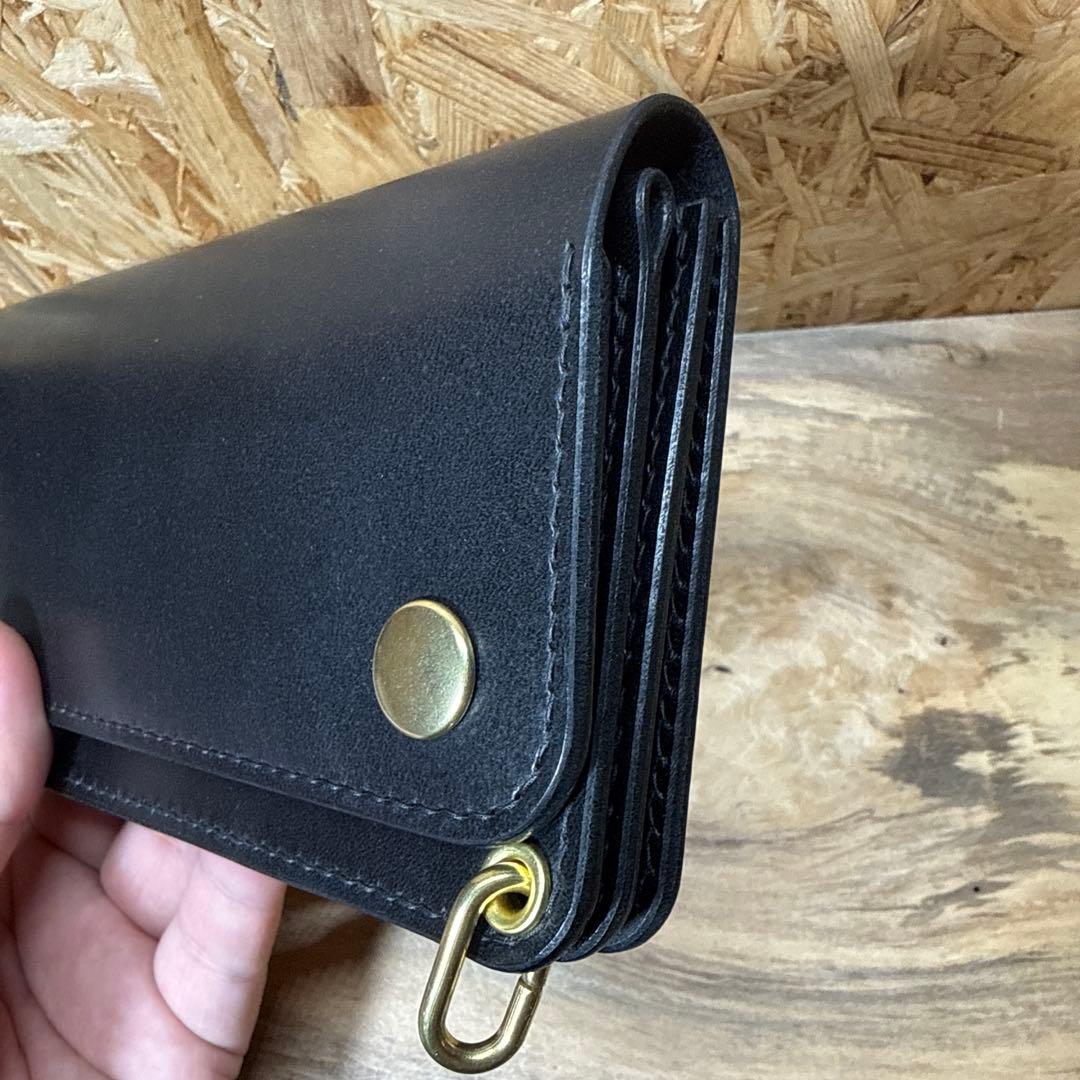 180 カスタム トラッカーウォレット 姫路レザー オイルレザー 真鍮