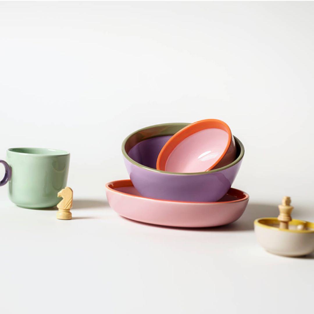 イッタラプレイ ディーププレート ベージュイエロー ライラック22