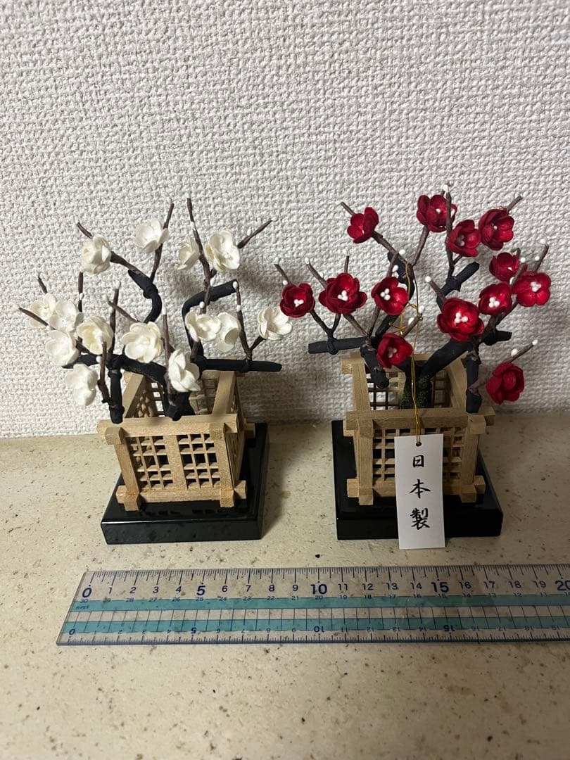 専用取引　御京花　梅の花飾りセット（白・赤）