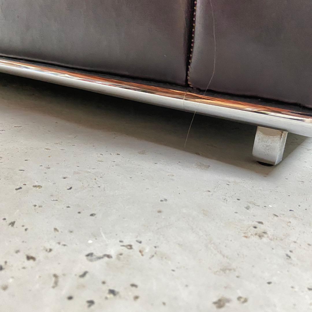 cierre（シエレ）⭐️イタリア製 総革張り 3人掛けソファ ダークブラウン