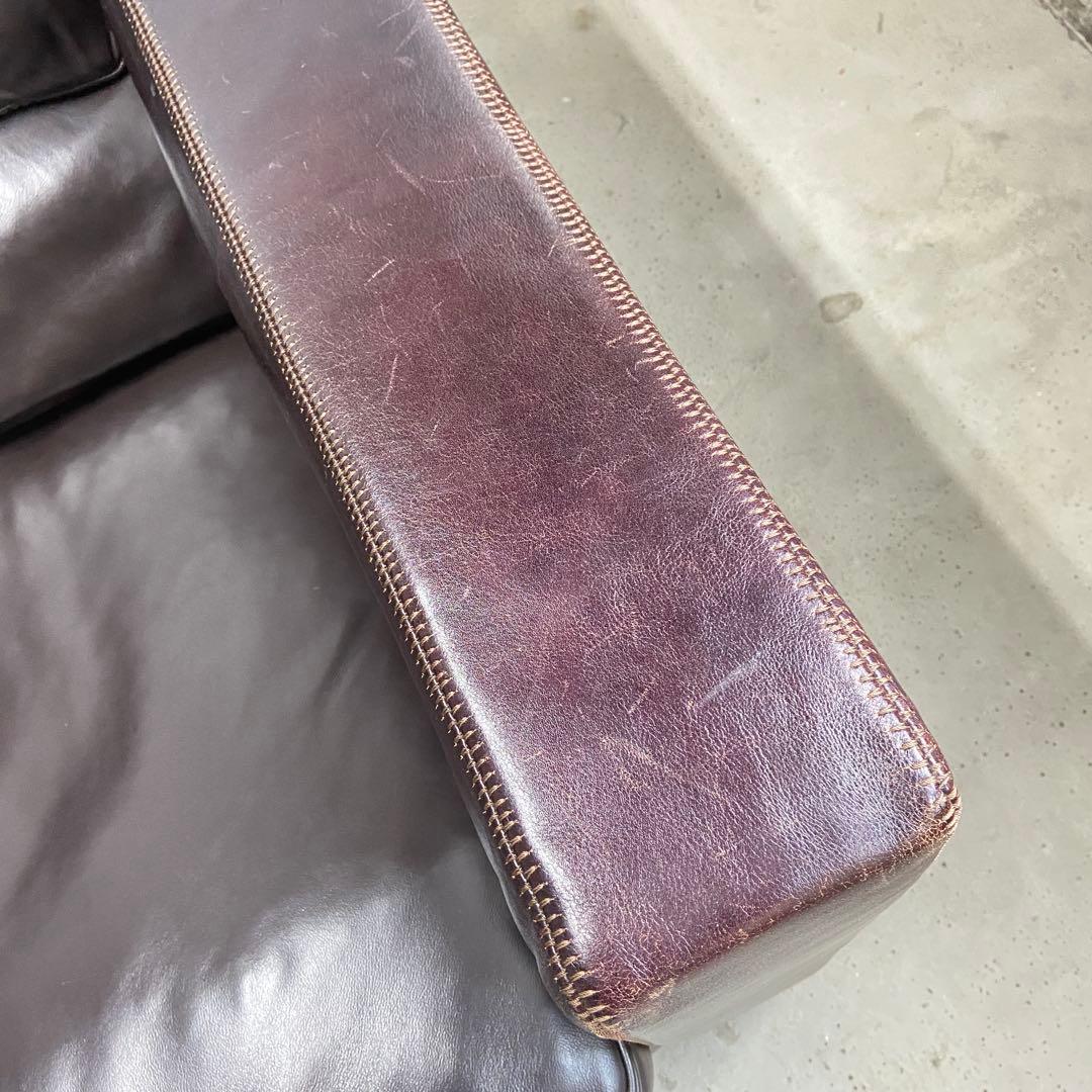 cierre（シエレ）⭐️イタリア製 総革張り 3人掛けソファ ダークブラウン