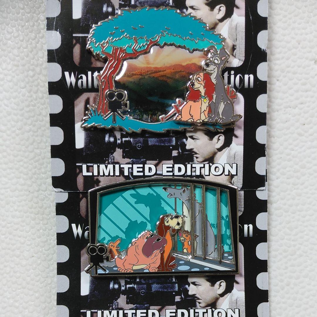 新品未使用品!! 海外Disney LE レディ＆トランプ ディズニーピンバッジ