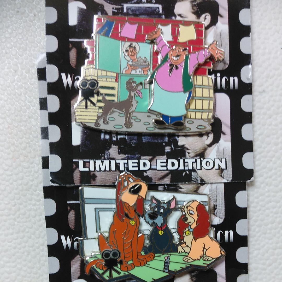 新品未使用品!! 海外Disney LE レディ＆トランプ ディズニーピンバッジ
