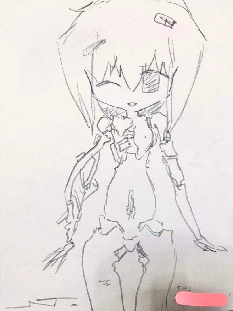 JNTHED　サイン　色紙　直筆　イラスト　ガンダム　水星の魔女　エアリアル