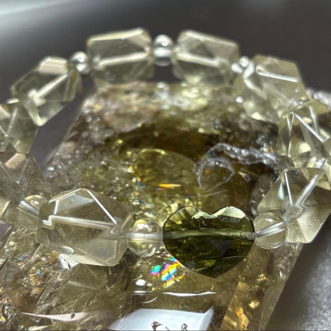 希少極上　モルダバイト・リビアングラス　ブレスレット