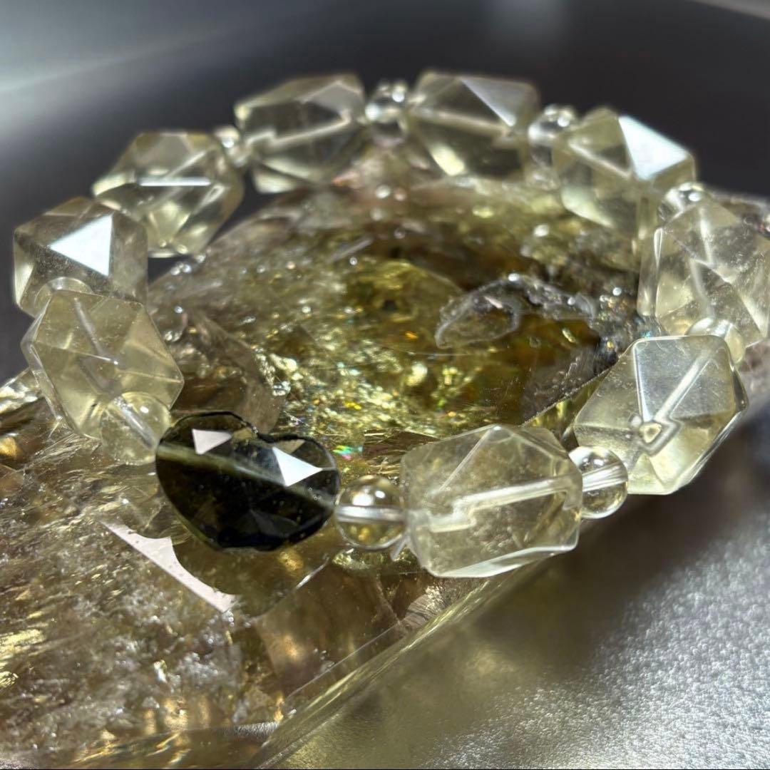 希少極上　モルダバイト・リビアングラス　ブレスレット