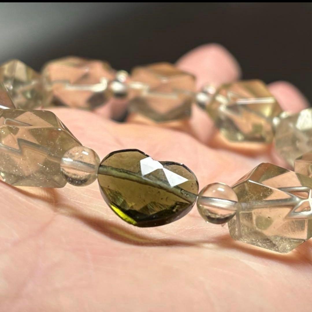 希少極上　モルダバイト・リビアングラス　ブレスレット