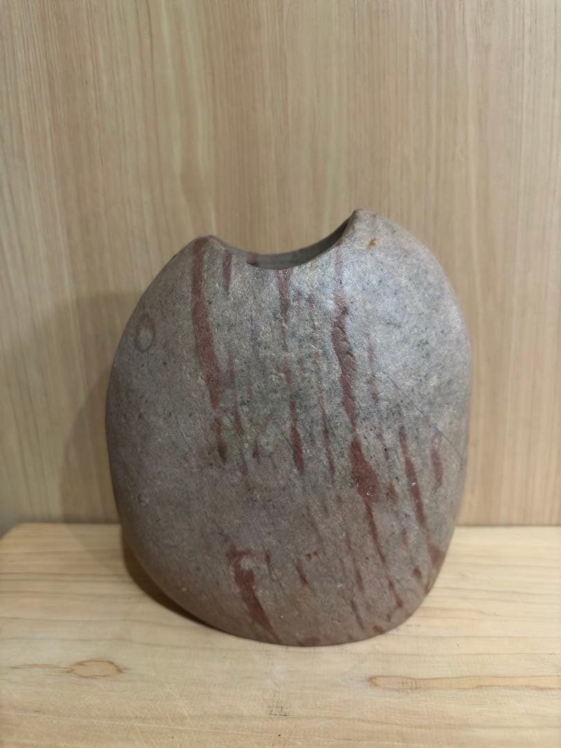 鑑賞石 天然石の花瓶 花器 一輪挿し 植木鉢 盆栽