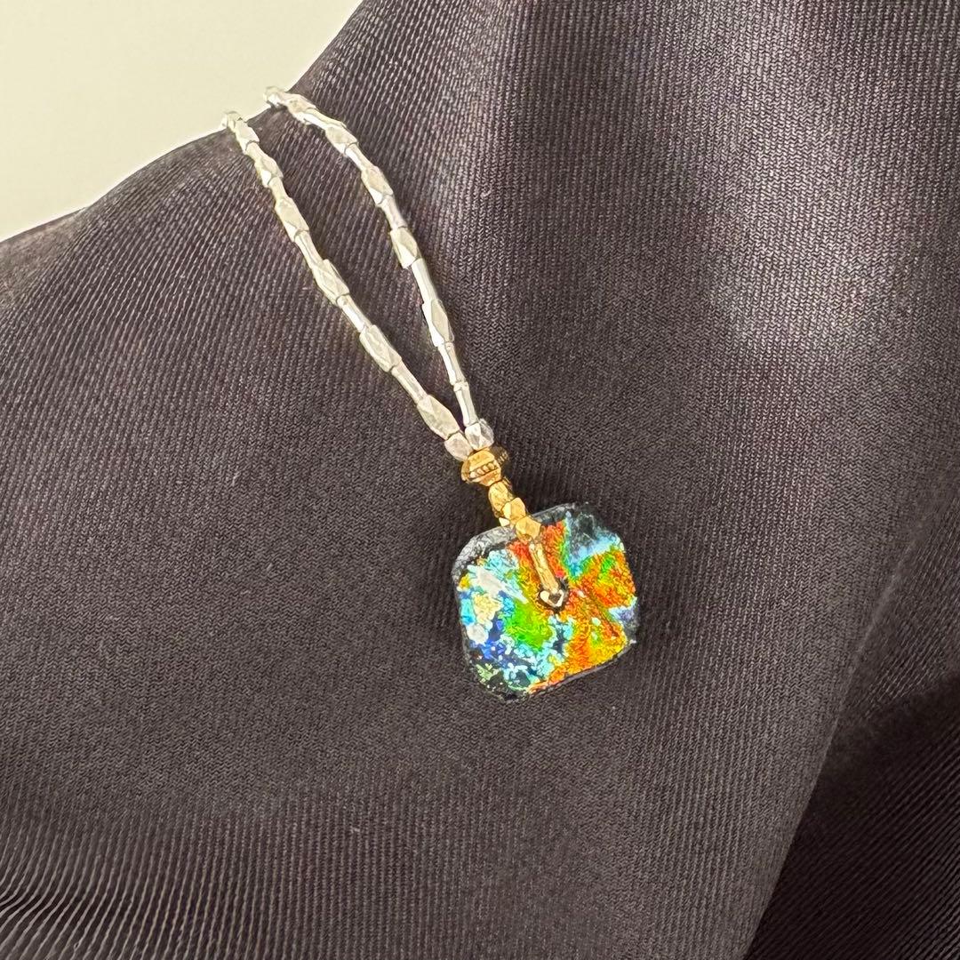 ローマングラス　ハーキマーダイヤモンド　カレンシルバーブレスレット