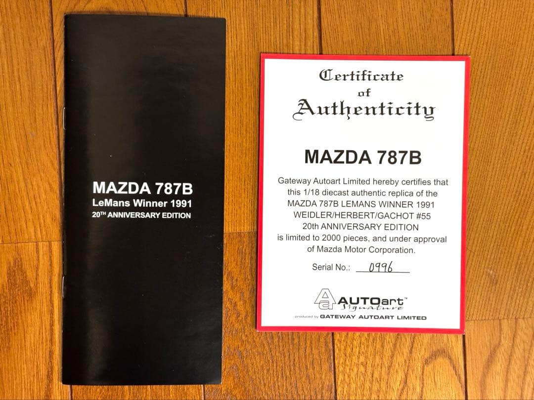 Mazda 787B LEMANS WINNER1991ミニカー 1/18