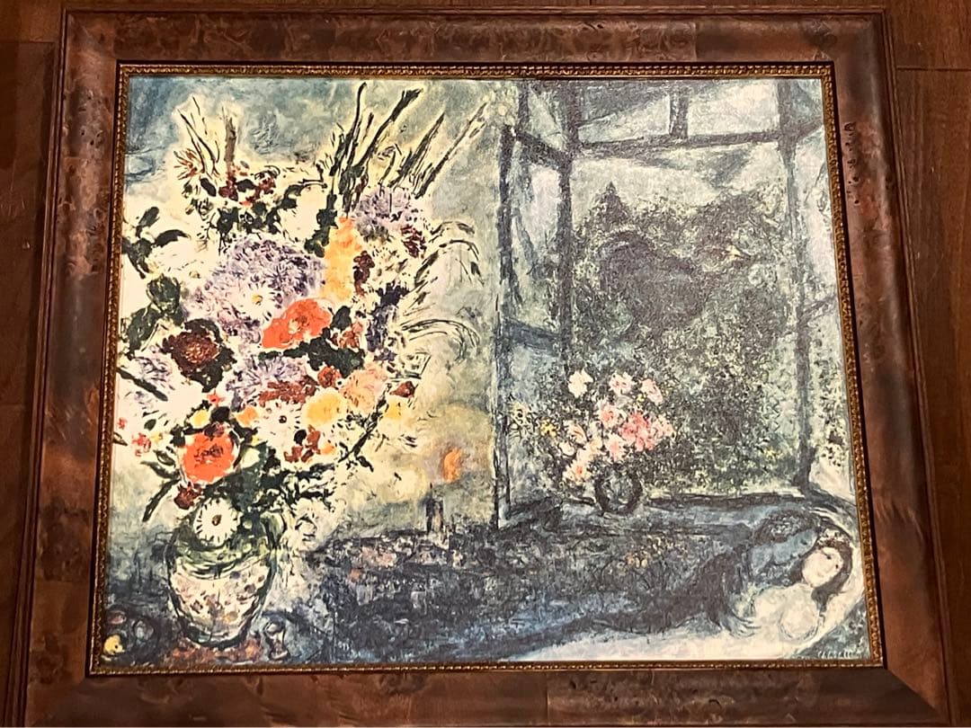 シャガール 油彩画 開かれた窓 F10 複製