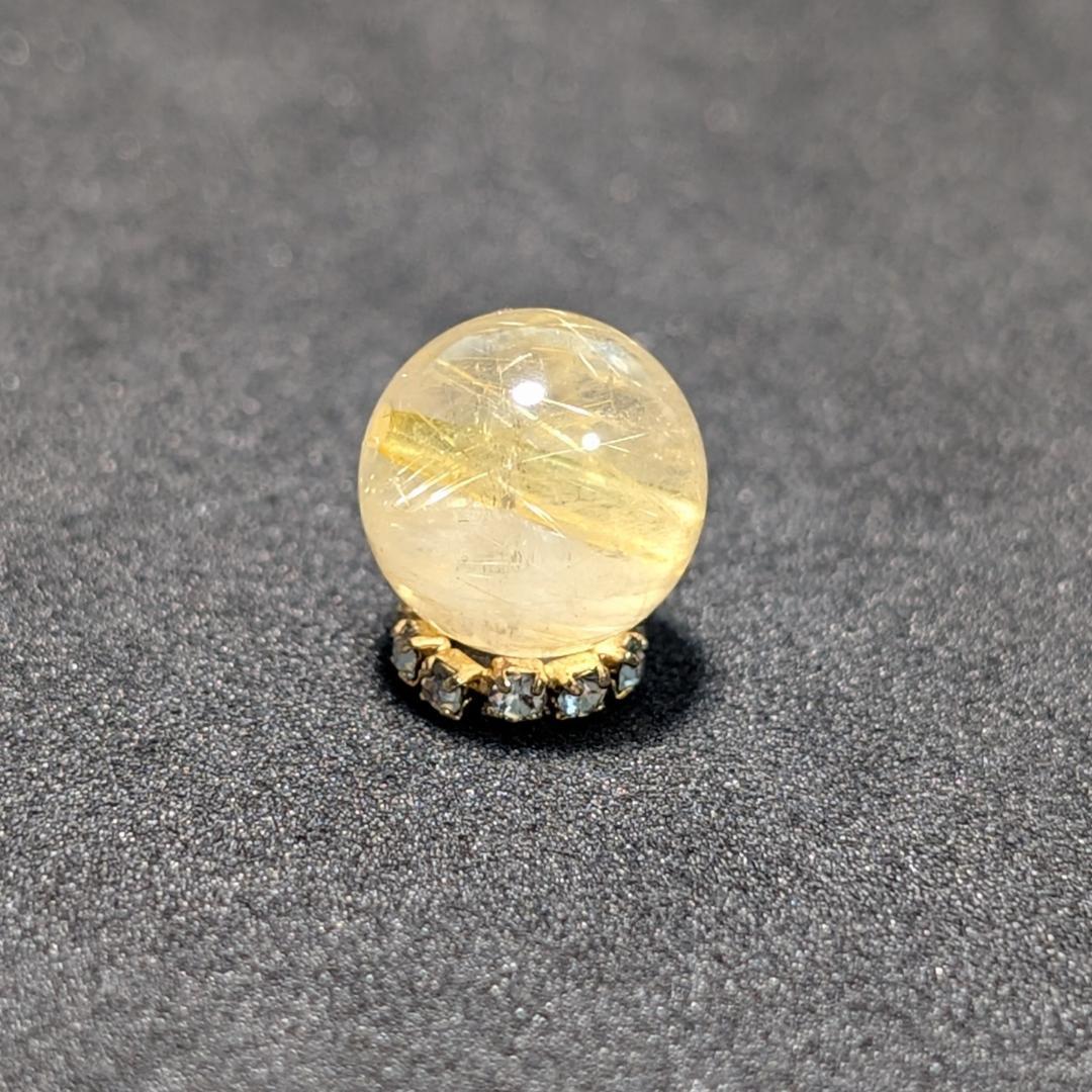 一点物【鋭く柔らかいルチル】タイチンルチル 10ミリ 粒売り 貫通穴あり