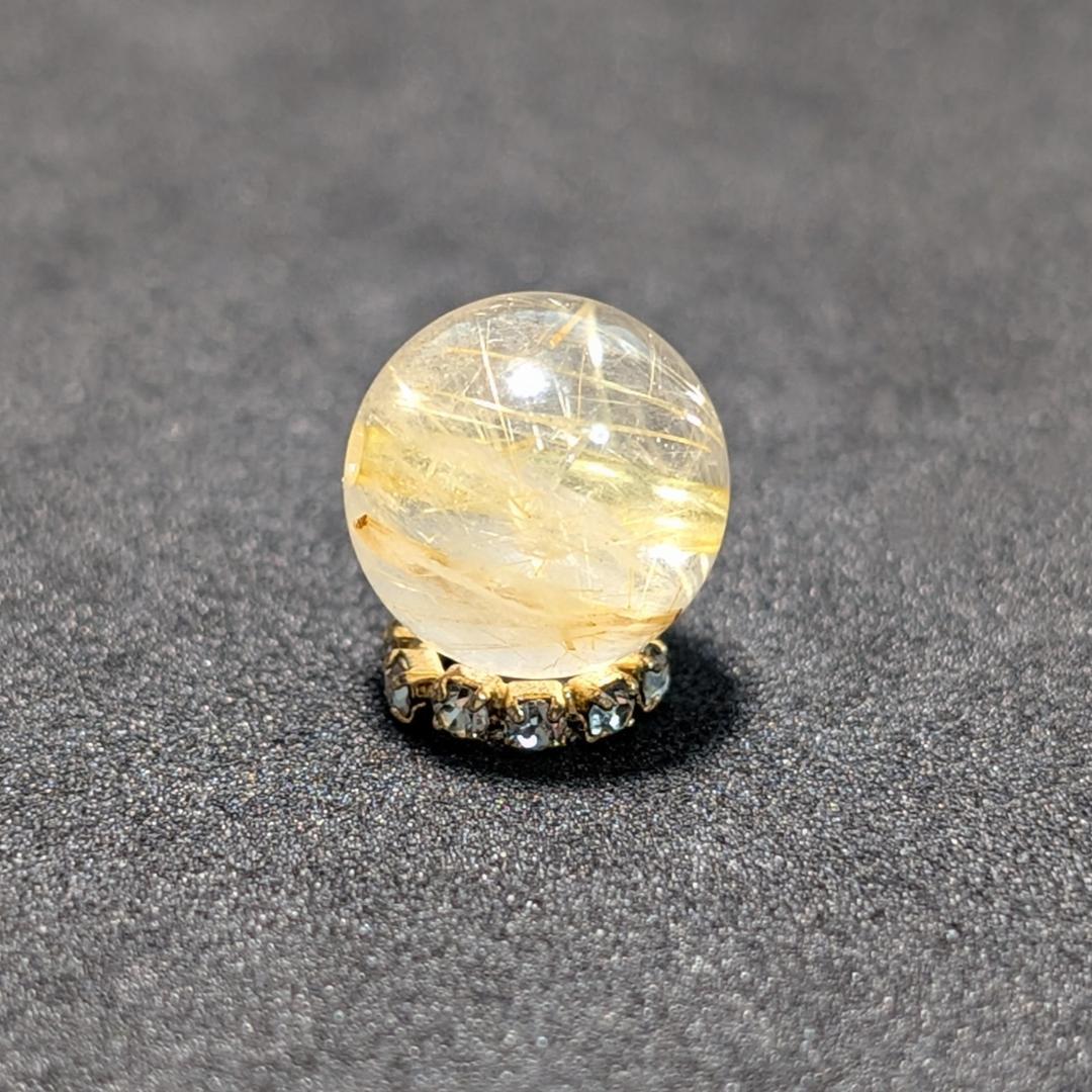 一点物【鋭く柔らかいルチル】タイチンルチル 10ミリ 粒売り 貫通穴あり