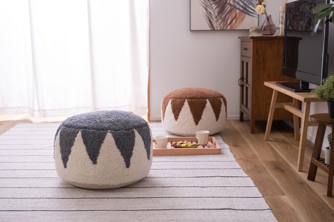 オットマン 椅子 北欧 コットン 大きめ グレー FAB-001 N01