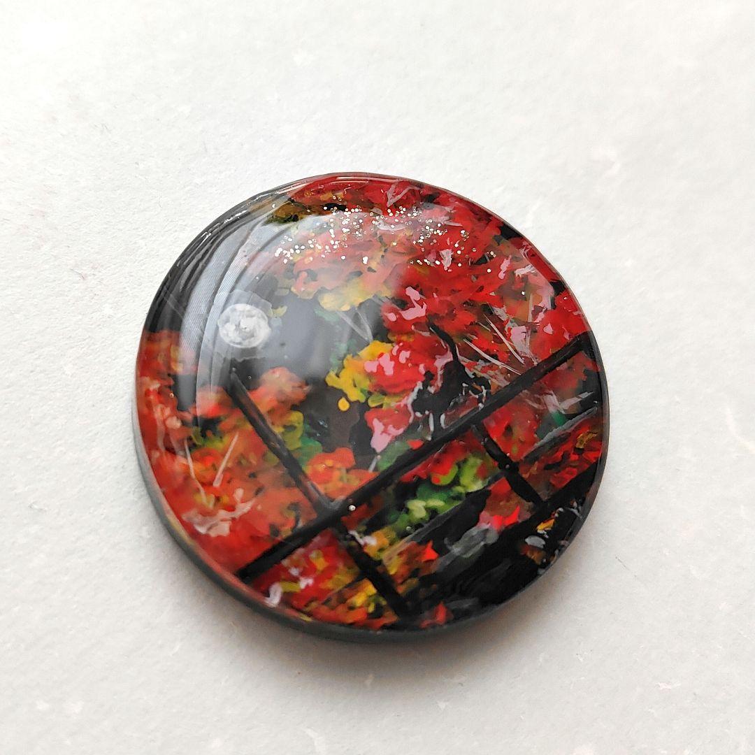 【673】ハンドメイド　レジン　ヘアゴム　ポニーフック　手描き