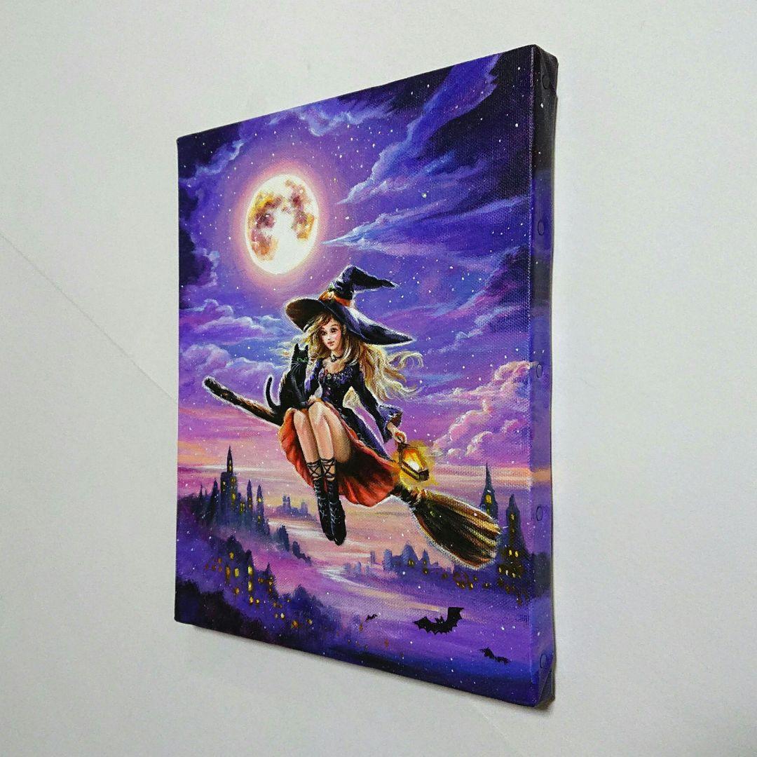 n*y様 【黒猫と共に】アクリル画 F3 風景画 絵画