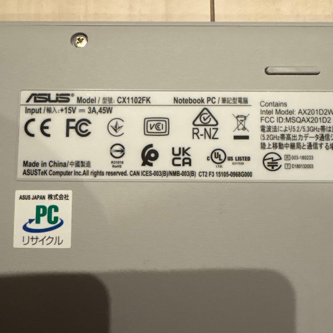Chromebook本体 ASUS Chromebook cx1102FK