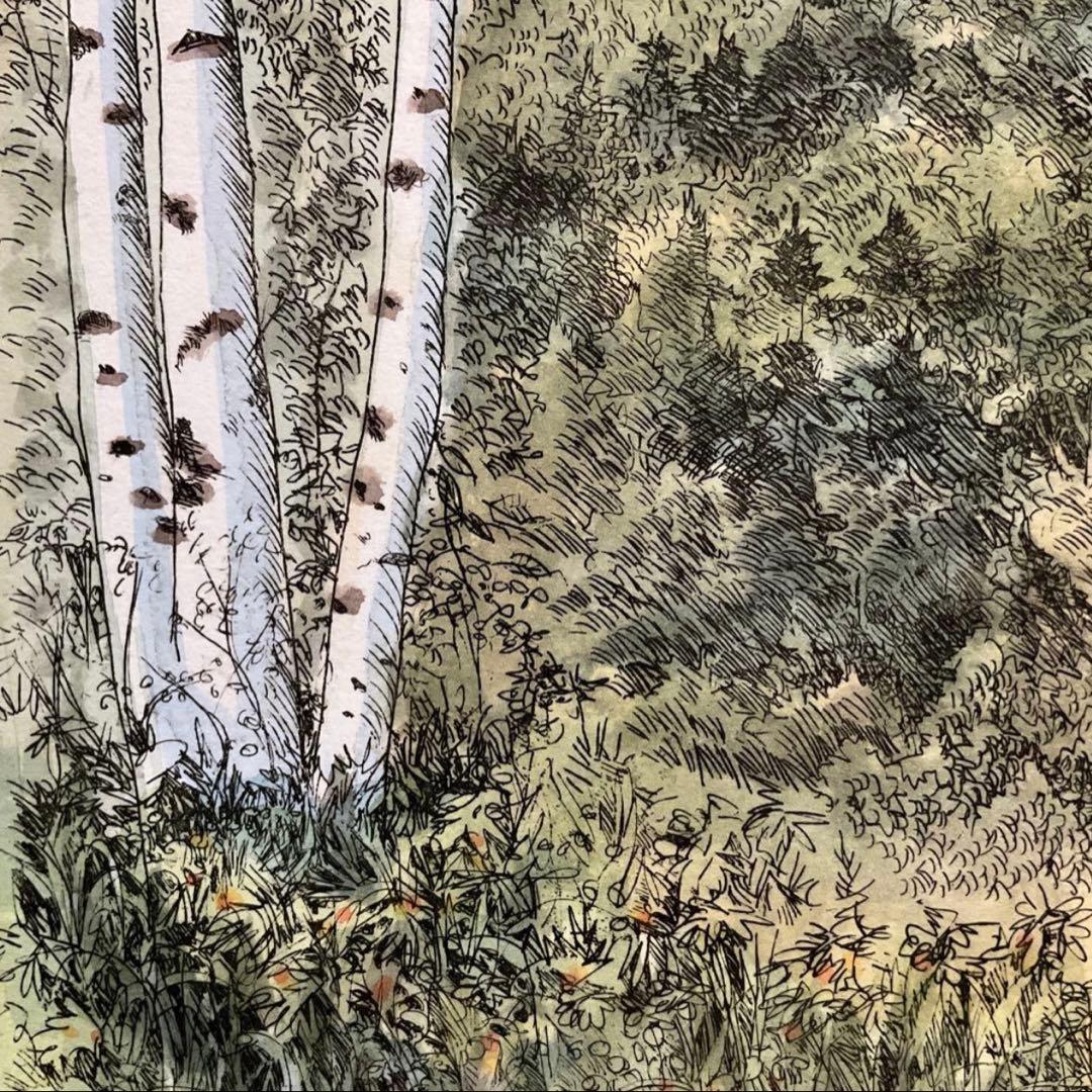 絵画・額縁・織田義郎・ノイシュバンシュタイン18・ドイツ・銅版画+手彩色・美術品