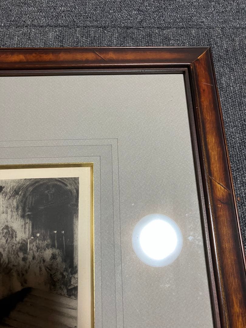 ルイ・イカール　「聖女の守り神　18」銅版画　額装　箱有