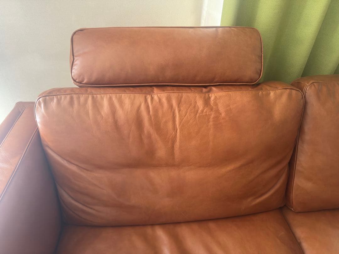 アクタス DUBBEL 革ソファ ヘッドレスト付き