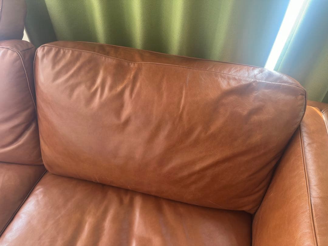 アクタス DUBBEL 革ソファ ヘッドレスト付き