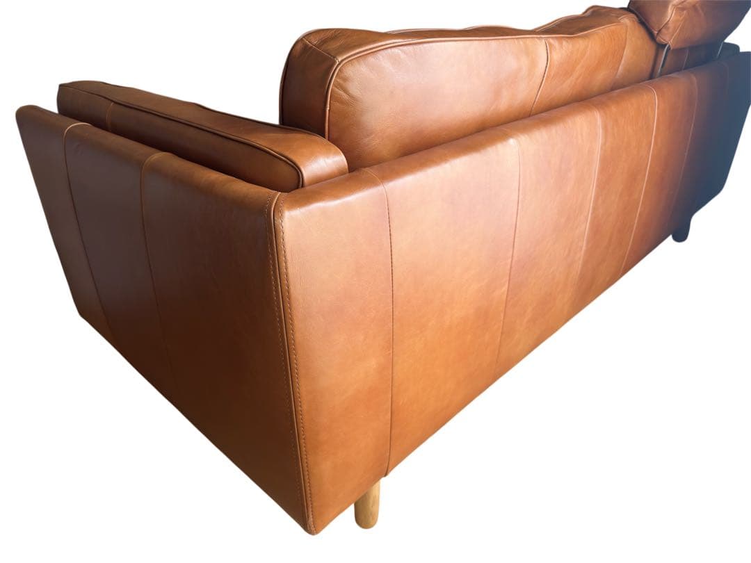 アクタス DUBBEL 革ソファ ヘッドレスト付き