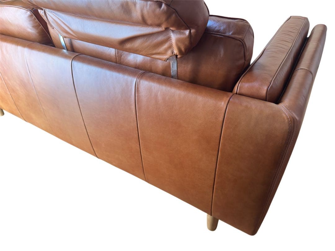 アクタス DUBBEL 革ソファ ヘッドレスト付き