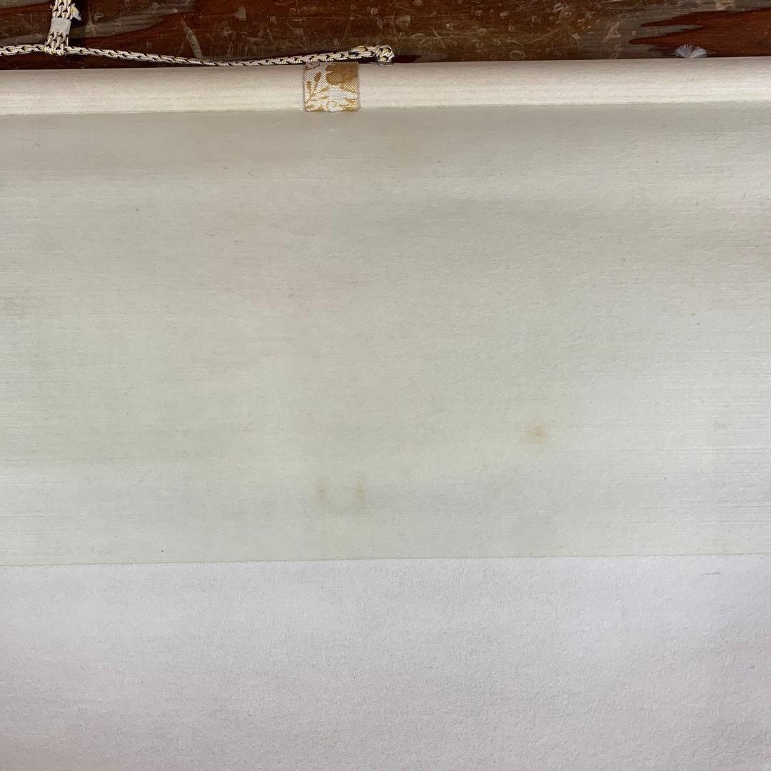 美品 掛け軸 橋口幾三郎 蒼楓にセキレイ図 花鳥 共箱 二重箱