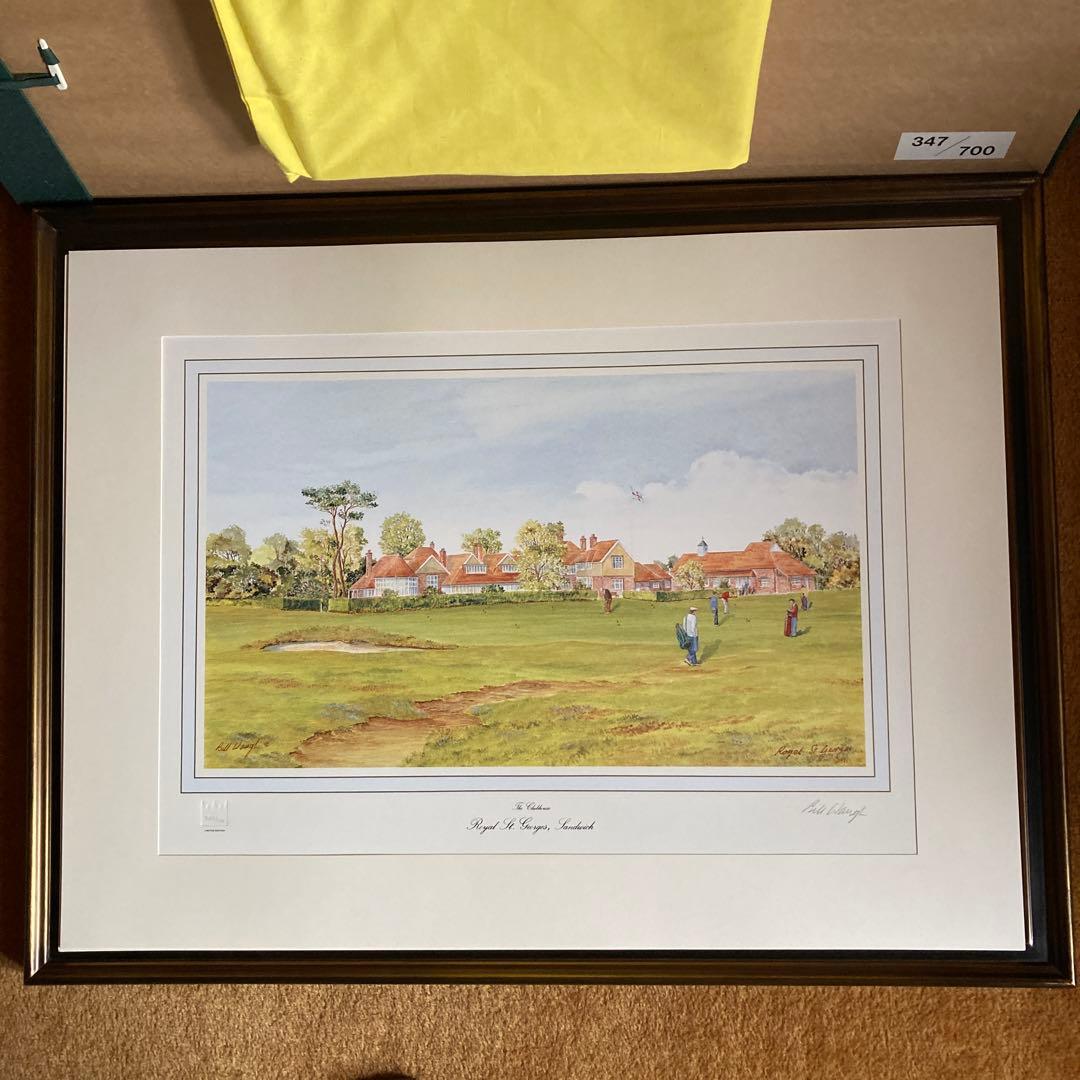全英オープン　有名ゴルフコース　リトグラフ全7枚セット　Bill Ｗaugh制作