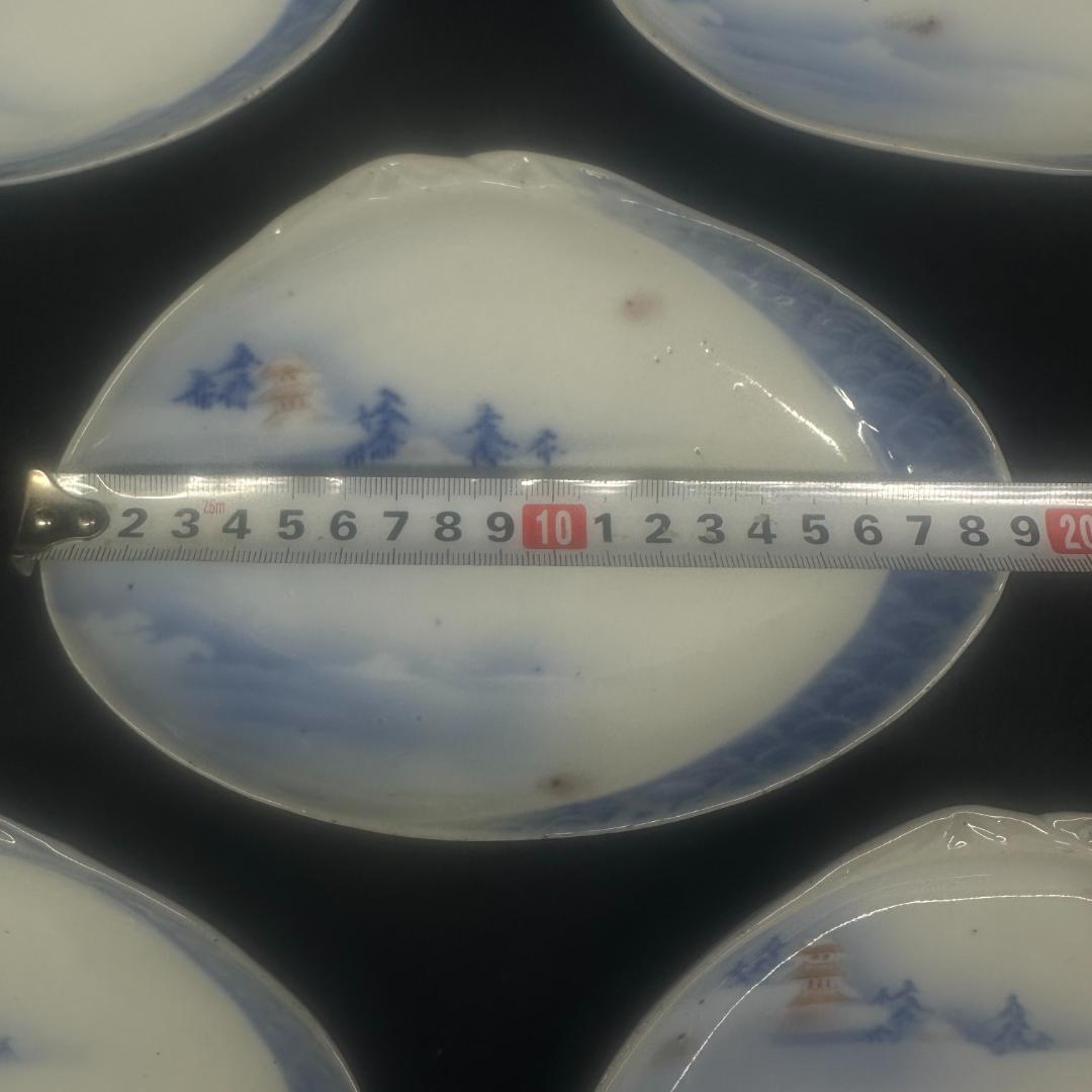 深川製磁　陶器　当時物　貝殻型　小皿　小鉢　　上品な絵柄