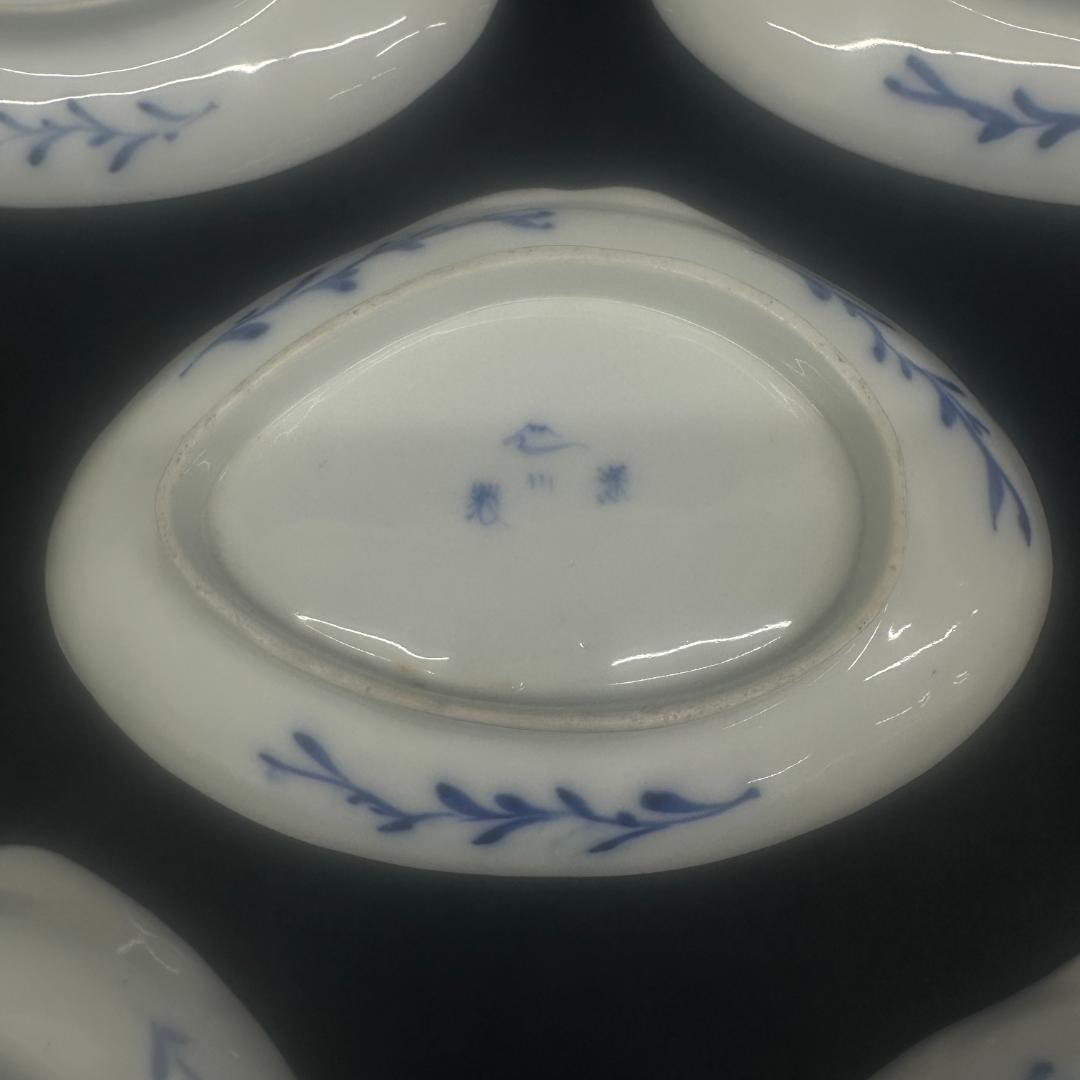 深川製磁　陶器　当時物　貝殻型　小皿　小鉢　　上品な絵柄