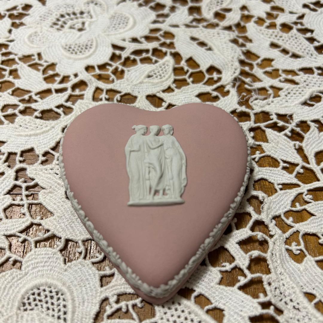  ジャスパー　ハート　ボックス 小物入れ　ピンク　稀少