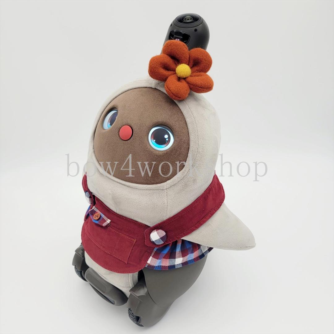 ラボットの服ハンドメイド シャツコール×チェック柄サロペット（エンジ）