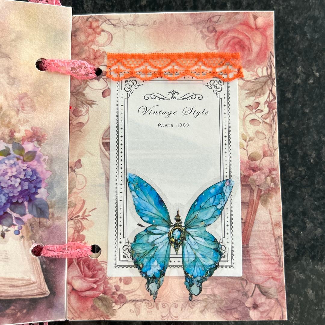 ミューズさま専用❣️ジャンクジャーナル　雑記帳　フラワー&ねこ&フラワー