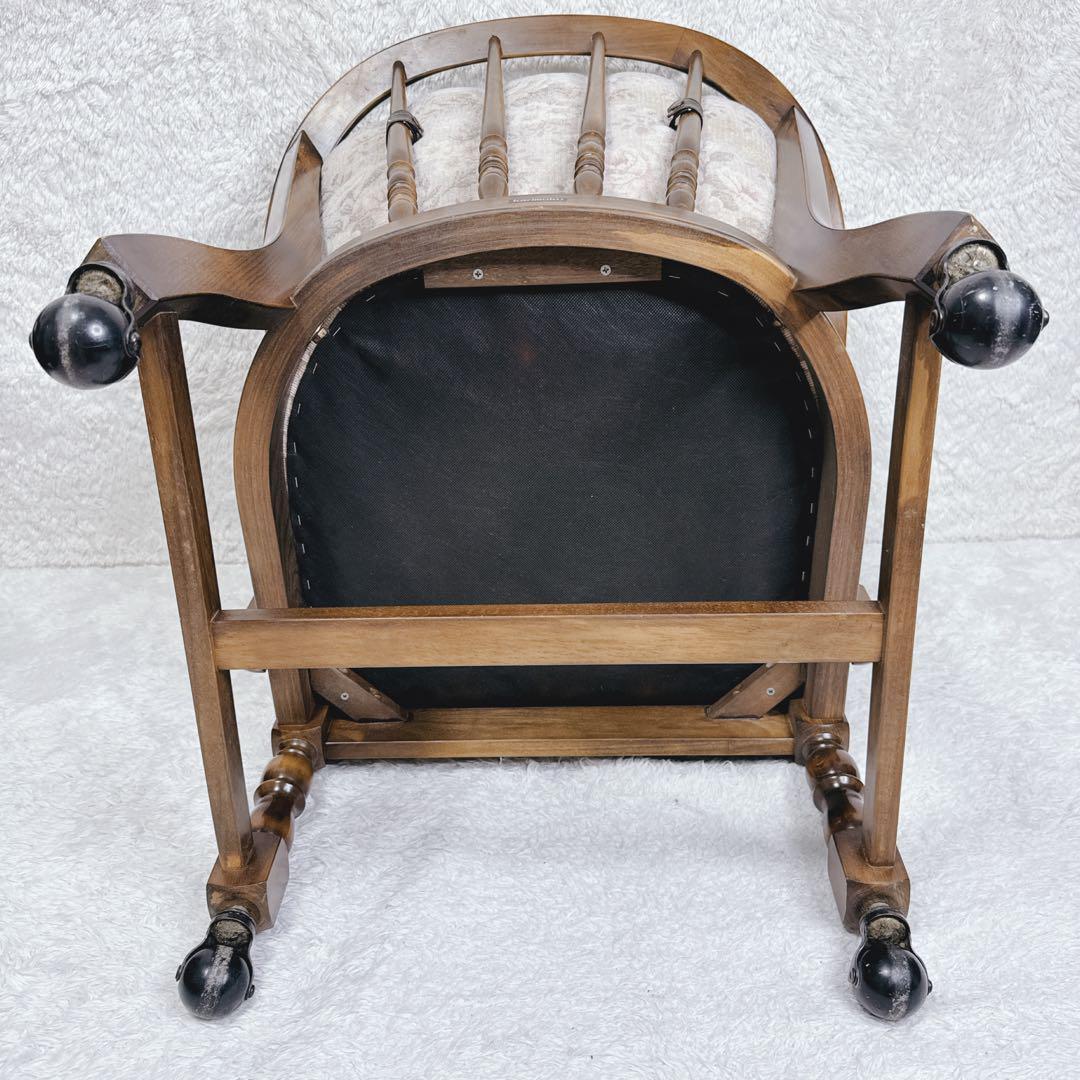 オールドカリモク ダイニングチェア コロニアル キャスター付き ④