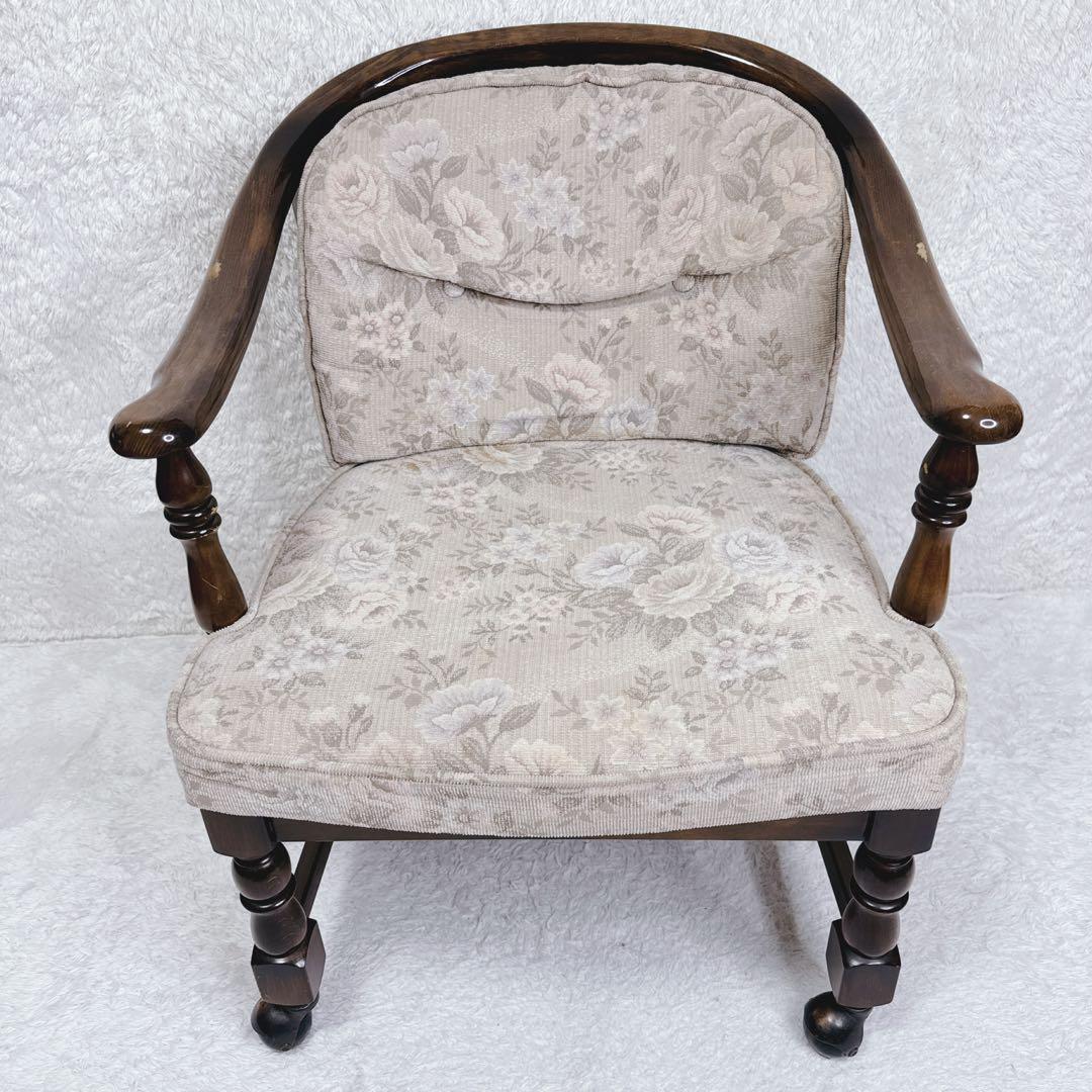 オールドカリモク ダイニングチェア コロニアル キャスター付き ④